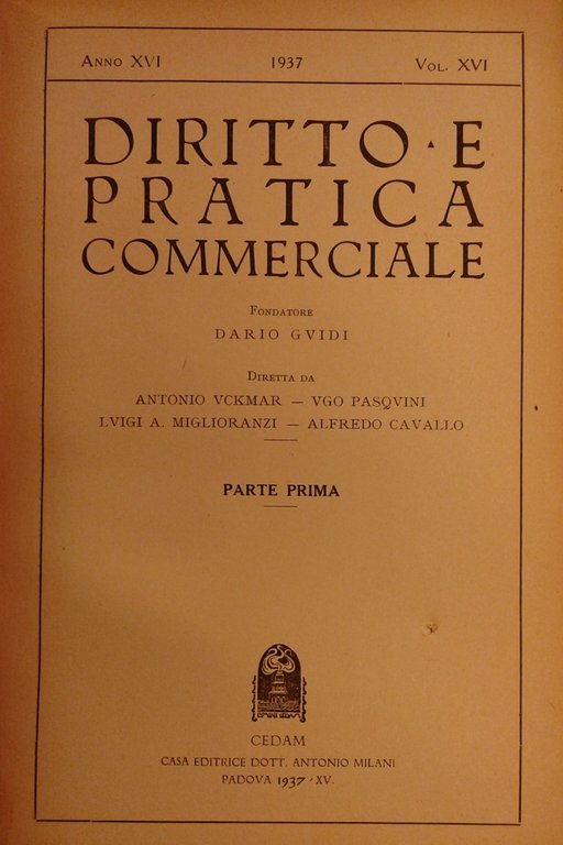 Diritto e Pratica Commerciale. Vol. XVI - 1937 | Immagine Gallery 2