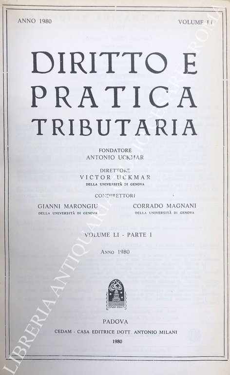 Diritto e Pratica Tributaria. Diretta da Victor Uckmar. Vol. LI … | Immagine Gallery 2