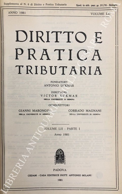 Diritto e Pratica Tributaria. Diretta da Victor Uckmar. Vol. LII … | Immagine Gallery 2