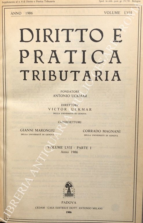 Diritto e Pratica Tributaria. Diretta da Victor Uckmar. Vol. LVII … | Immagine Gallery 2