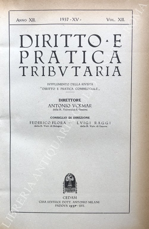 Diritto e Pratica Tributaria. Diretta da Victor Uckmar. Vol. XII … | Immagine Gallery 2