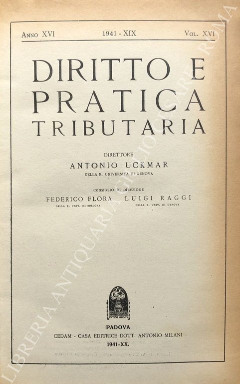 Diritto e Pratica Tributaria. Diretta da Victor Uckmar. Vol. XVI … | Immagine Gallery 2