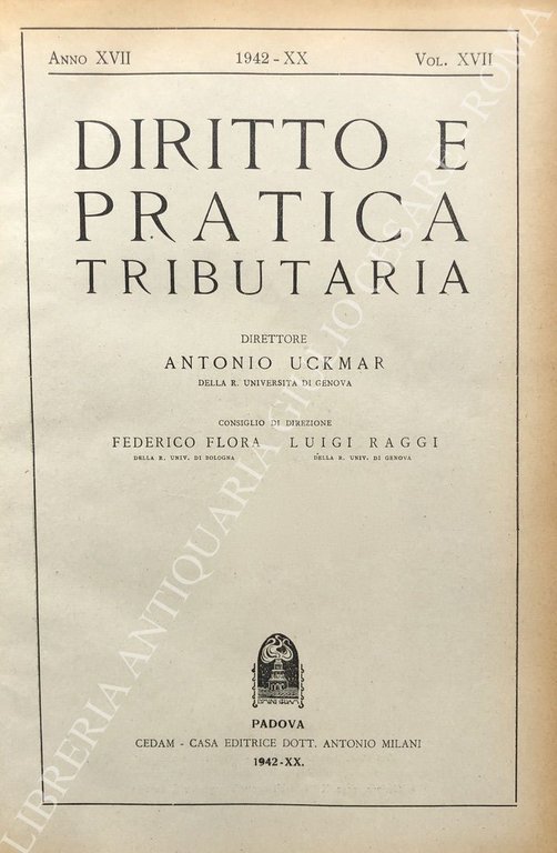 Diritto e Pratica Tributaria. Diretta da Victor Uckmar. Vol. XVII … | Immagine Gallery 2