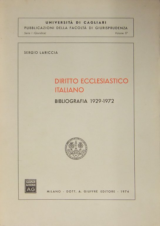 Diritto ecclesiastico italiano. Bibliografia 1929-1972 | Immagine Gallery 2