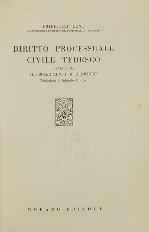 Diritto processuale civile tedesco. Parte I (unico pubblicato) - Il … | Immagine Gallery 2