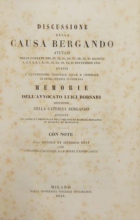 Discussione della causa Bergando avutasi nelle tornate del 23, 24, … | Immagine Gallery 2