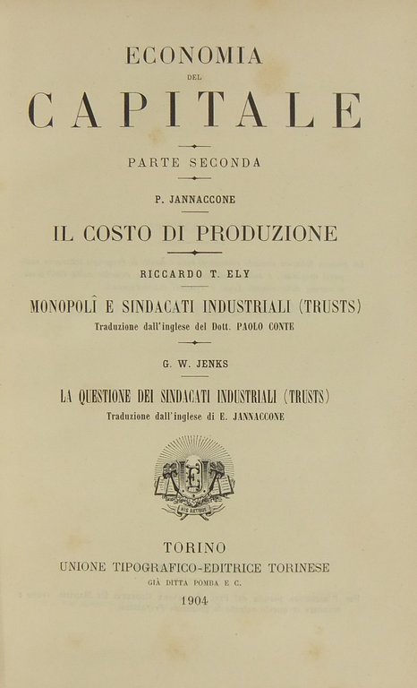 Economia del capitale Il costo di produzione (Jannaccone). Monopoli e … | Immagine Gallery 2