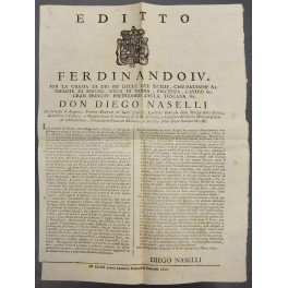 Editto Ferdinando IV. Imposizione dei dazi sul pane per livellarlo …