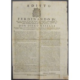 Editto Ferdinando IV. Norme e direttive per ristabilire l'ordine monetario …