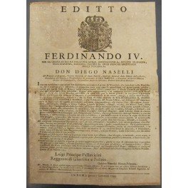 Editto Ferdinando IV. Obbligo per locandieri, osti e albergatori di …