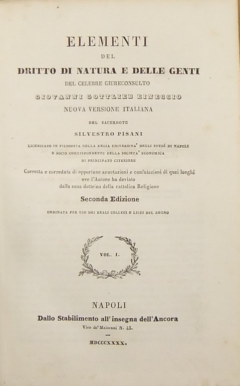 Elementi del diritto di natura e delle genti. Nuova versione … | Immagine Gallery 3