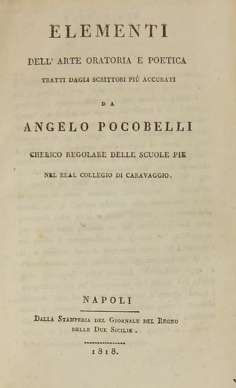 Elementi dell'arte oratoria e poetica tratti dagli scrittori più accurati. | Immagine Gallery 2