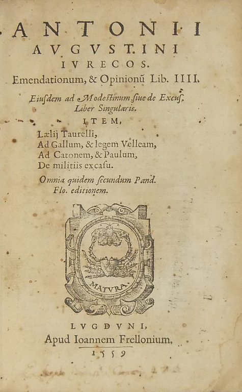 Emendationum, & opinionu Lib. IIII. Eiusdem ad Modestinum siue de … | Immagine Gallery 2