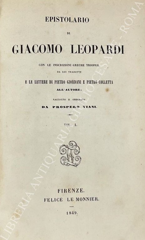 Epistolario. Con le iscrizioni greche triopee da lui tradotte e … | Immagine Gallery 2
