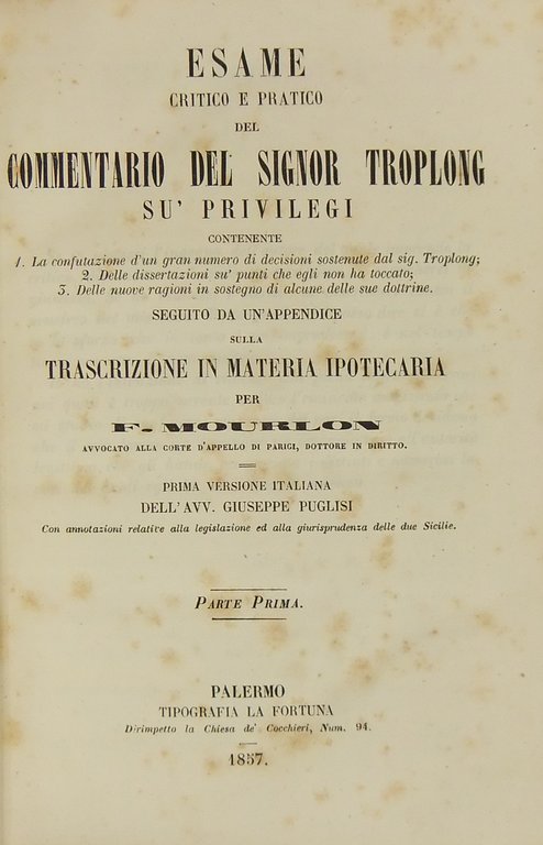 Esame critico e pratico del commentario del Signor Troplong su' … | Immagine Gallery 2