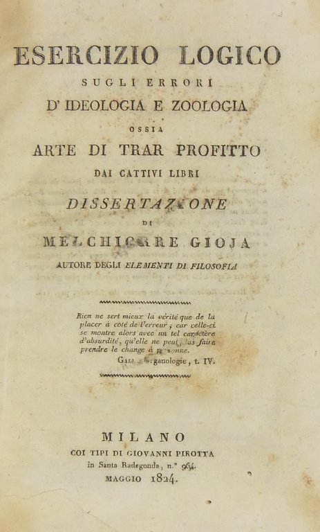 Esercizio logico sugli errori d'ideologia e zoologia ossia arte di … | Immagine Gallery 2
