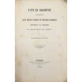 Fatti ed argomenti in risposta alle molte parole di Vincenzo … | Immagine principale