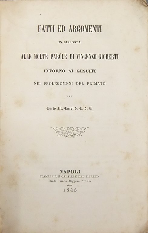 Fatti ed argomenti in risposta alle molte parole di Vincenzo … | Immagine Gallery 2