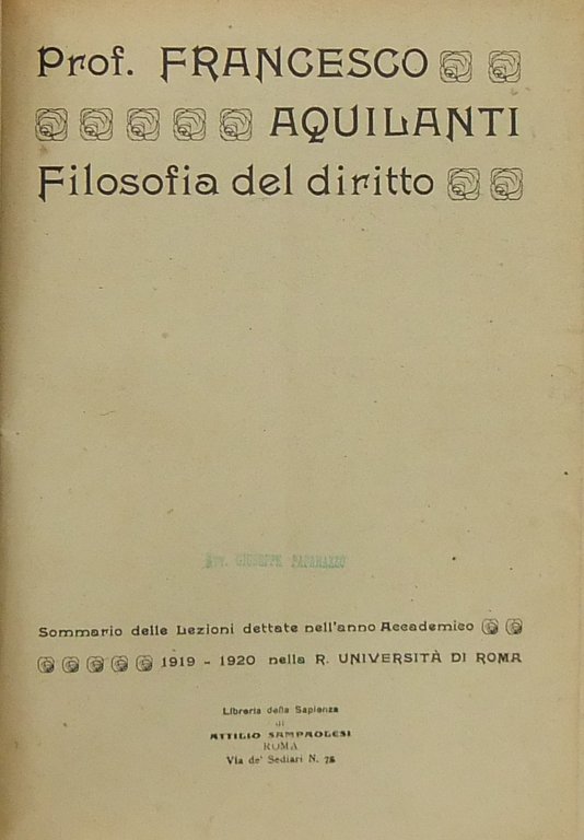 Filosofia del diritto. Sommario delle lezioni dettate nell'anno Accademico 1919-1920 … | Immagine Gallery 2