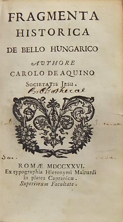 Fragmenta historica de bello hungarico authore Carolo de Aquino | Immagine Gallery 2