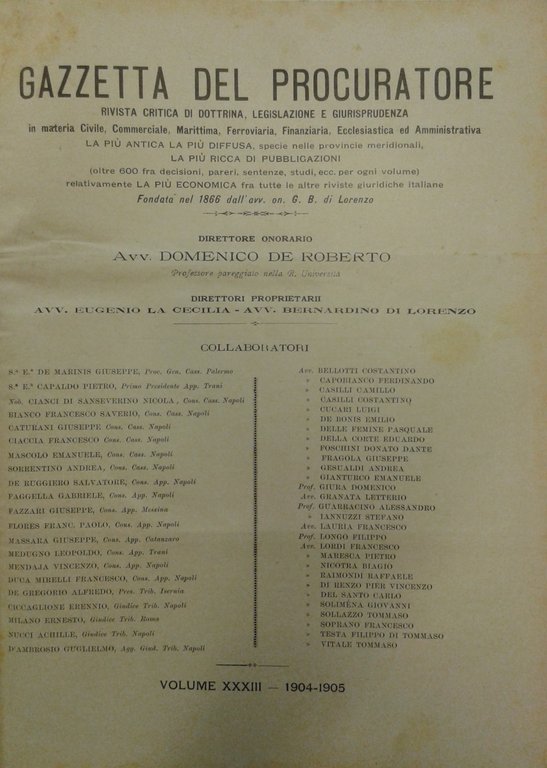 Gazzetta del Procuratore. Rivista critica di dottrina, legislazione e giurisprudenza. … | Immagine Gallery 2