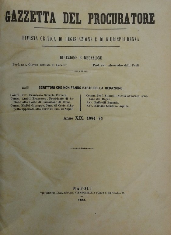 Gazzetta del Procuratore. Rivista critica di legislazione e di giurisprudenza. … | Immagine Gallery 2