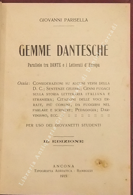 Gemme dantesche. Parallelo tra Dante e i letterati d'Europa | Immagine Gallery 2