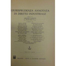 Giurisprudenza annotata di diritto industriale. Diretta da Adriano Vanzetti. Anno …