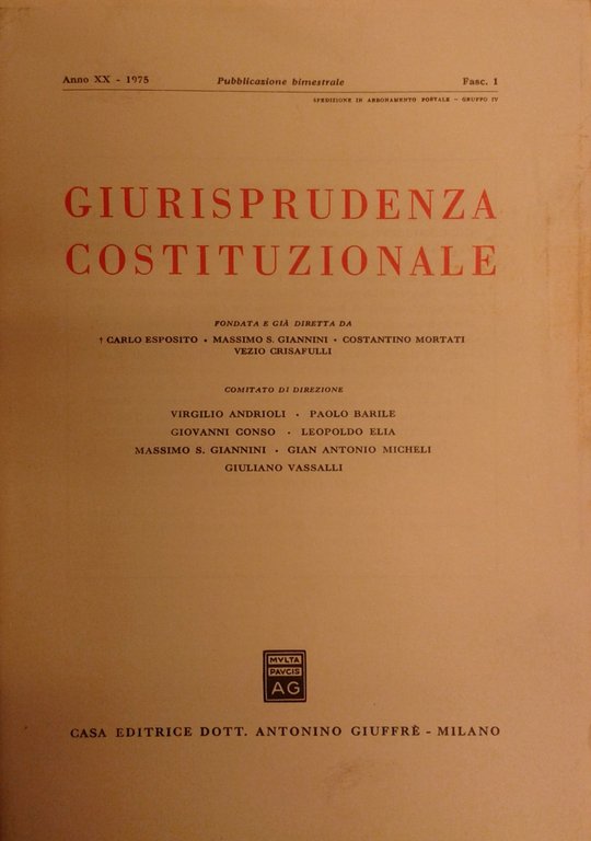 Giurisprudenza Costituzionale. Fondata da Carlo Esposito, Massimo Severo Giannini, Costantino … | Immagine Gallery 2