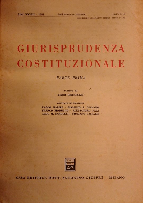 Giurisprudenza Costituzionale. Fondata da Carlo Esposito, Massimo Severo Giannini, Costantino … | Immagine Gallery 2