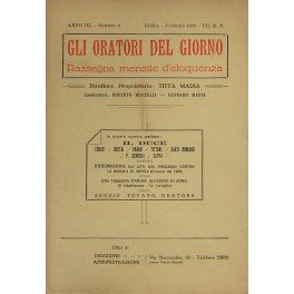 Gli oratori del giorno. Rassegna mensile d'eloquenza. Anno III, Numero …