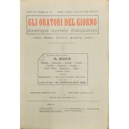Gli oratori del giorno. Rassegna mensile d'eloquenza. Anno IV - …