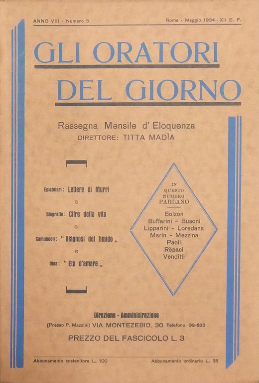 Gli oratori del giorno. Rassegna mensile d'eloquenza. Anno VIII - … | Immagine Gallery 2