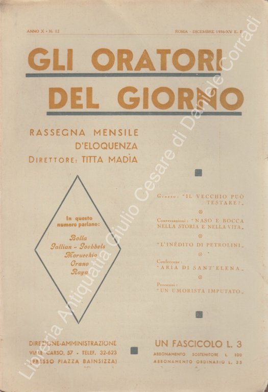 Gli oratori del giorno. Rassegna mensile d'eloquenza. Anno X - … | Immagine Gallery 2