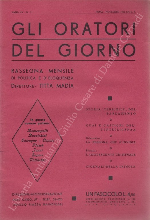 Gli oratori del giorno. Rassegna mensile d'eloquenza. Anno XV - … | Immagine Gallery 2