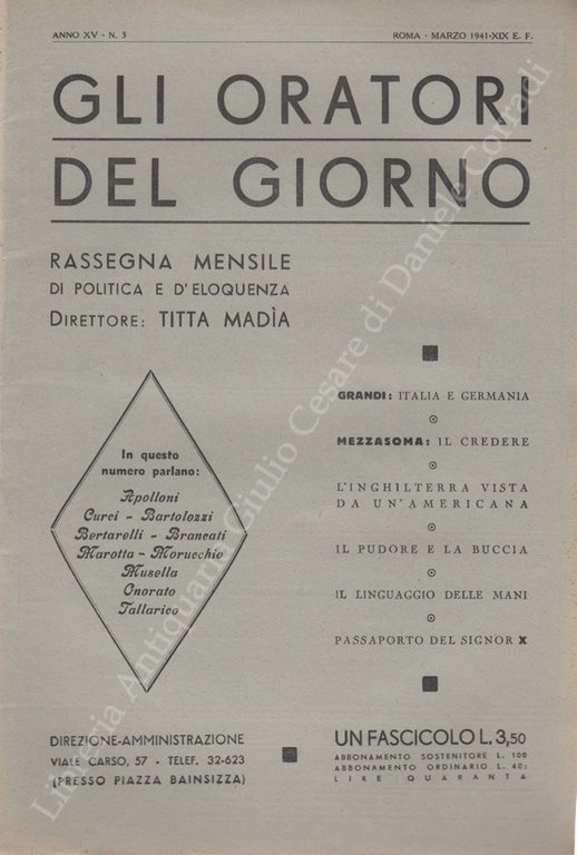 Gli oratori del giorno. Rassegna mensile d'eloquenza. Anno XV - … | Immagine Gallery 2