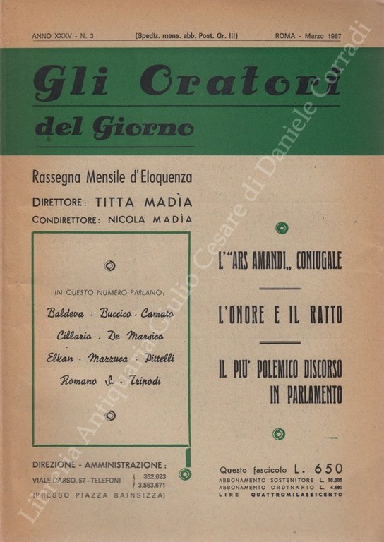 Gli oratori del giorno. Rassegna mensile d'eloquenza. Anno XXXV - … | Immagine Gallery 2