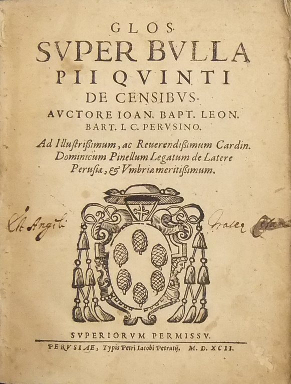 Glos. super bulla Pii Quinti de censibus Auctore Ioan. Bapt. … | Immagine Gallery 2