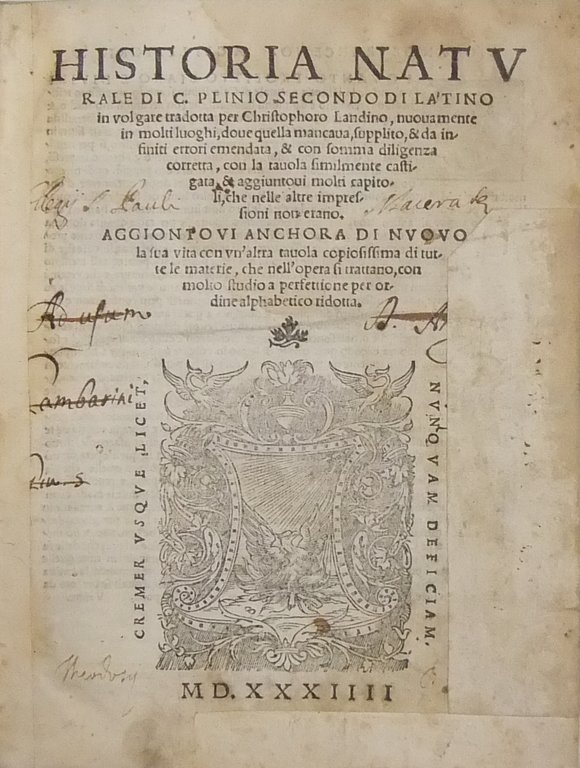 Historia naturale di C. Plinio Secondo di latino in volgare … | Immagine Gallery 2
