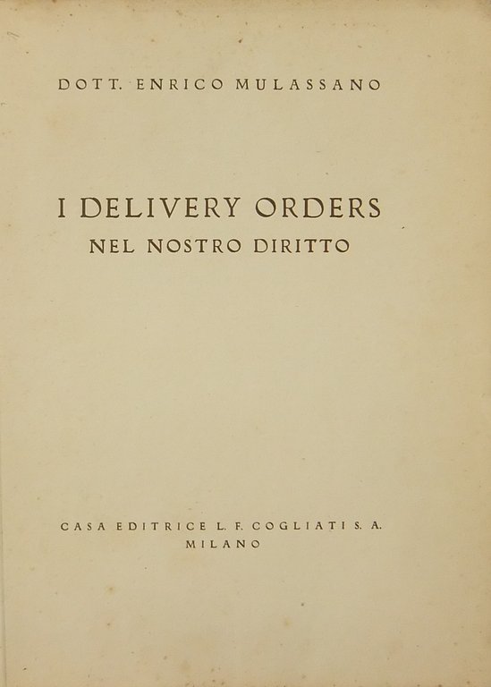 I delivery orders nel nostro diritto | Immagine Gallery 2