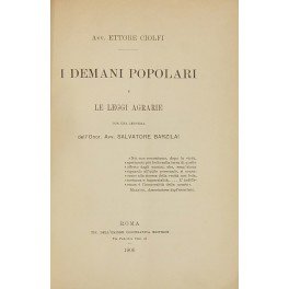I demani popolari e le leggi agrarie con una lettera …