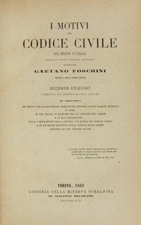 I motivi del Codice civile del Regno d'Italia ordinati sotto … | Immagine Gallery 1