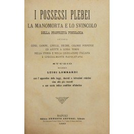 I possessi plebei la manomorta e lo svincolo della proprieta …