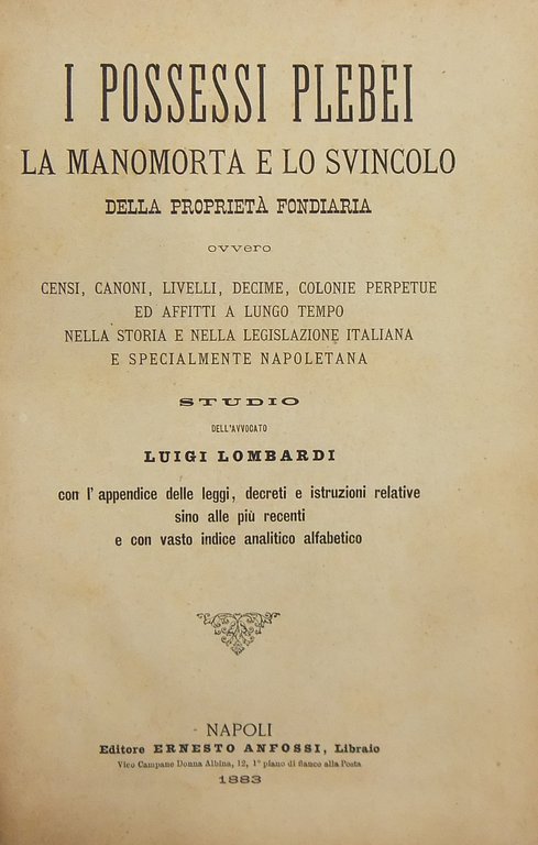 I possessi plebei la manomorta e lo svincolo della proprietà … | Immagine Gallery 2