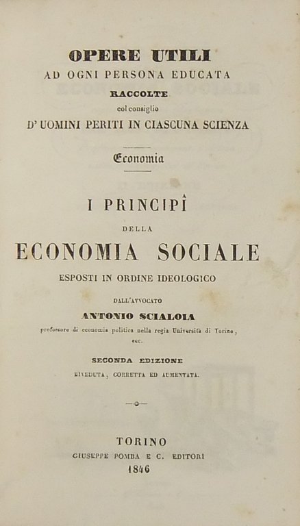 I principj della economia sociale esposti in ordine ideologico | Immagine Gallery 2