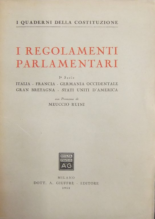 I regolamenti parlamentari. 1° Serie Italia - Francia - Germania … | Immagine Gallery 2