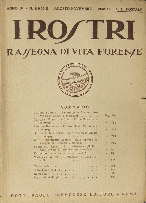 I Rostri. Rassegna di vita forense. Anno IV - N. … | Immagine Gallery 2