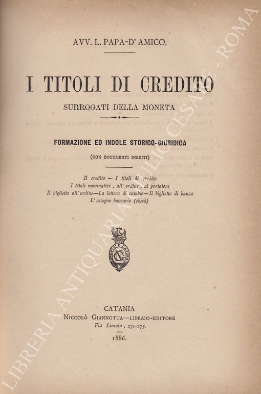 I titoli di credito surrogati della moneta. Formazione ed indole … | Immagine Gallery 2