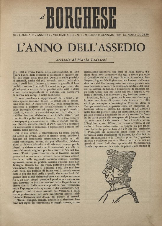 Il Borghese. Settimanale. Anno XX - 1969. Direttore: L. Longanesi. … | Immagine Gallery 2