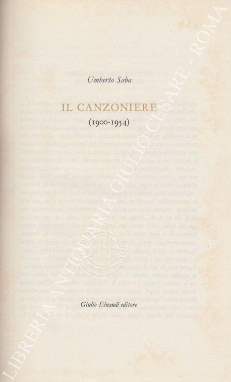 Il Canzoniere (1900-1947) | Immagine Gallery 2
